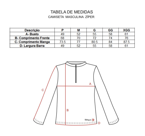 Camiseta Masculina Fishing Co Ziper Ref. 1082 - Herbal UPF50+
